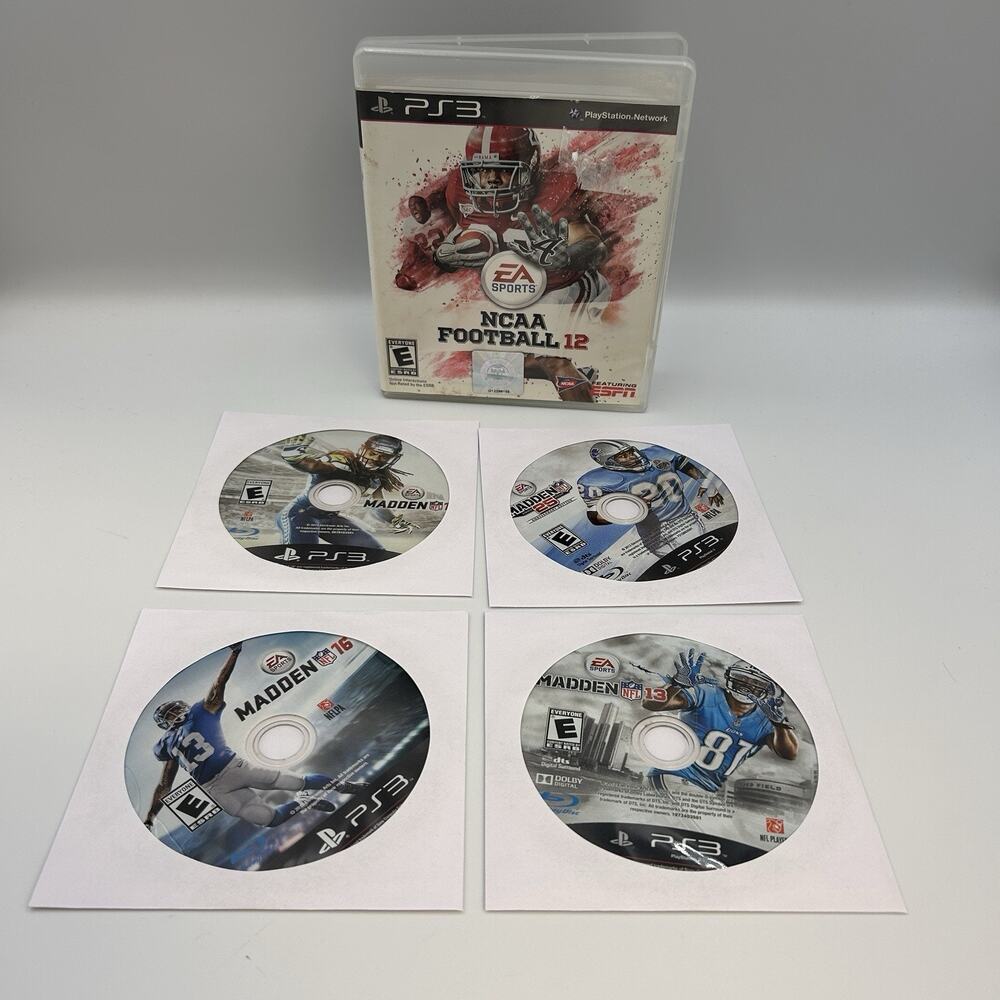PS3 Madden Football Game Lot (Playstation 3) - Tested Working - NCAA Video Games